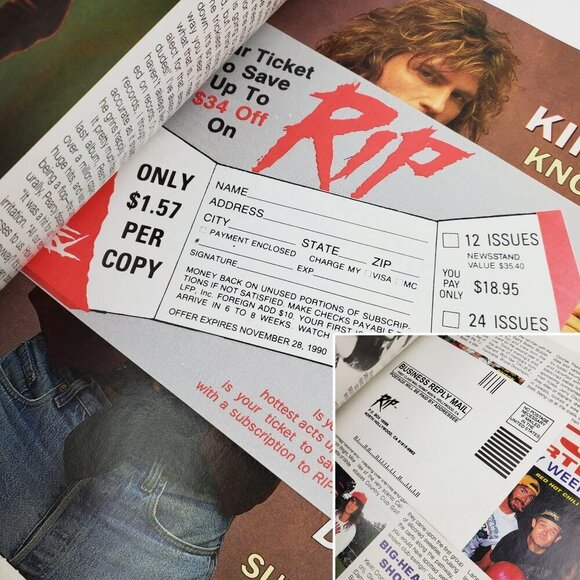 RIP Magazine Metallica Poison Cult Vai Ratt Slaughter VTG Oct. 1990 Unread Stock - Picture 10 of 11